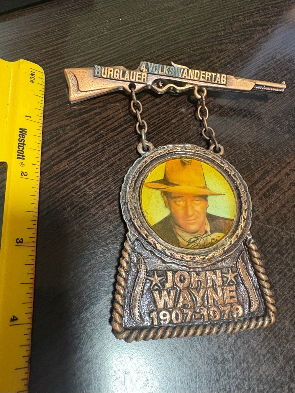 Rare 1907-1979 Vintage Genuine Walking Medal award pin. John Wayne